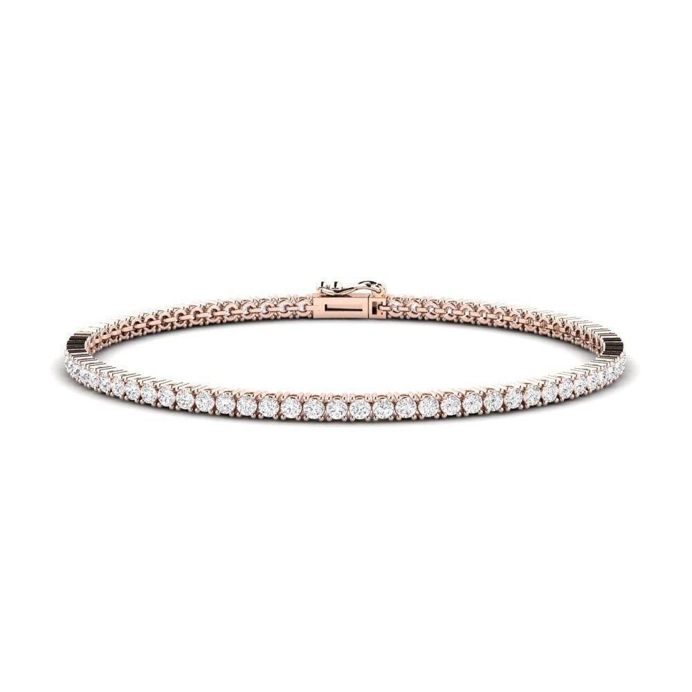 18ct Rose Gold White sapphire Men's Bracelet Szymon 2.5 mm