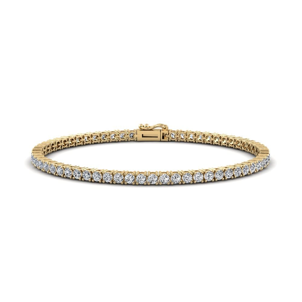 18ct Yellow Gold Zirconia Men's Bracelet Szymon 3.0 mm