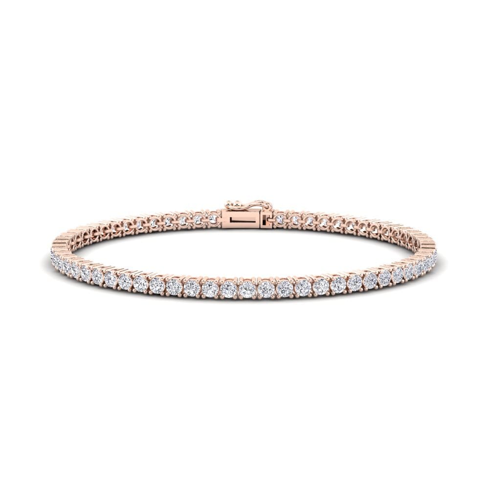 14K Rose Gold Moissanite Men's Bracelet Szymon 3.0 mm
