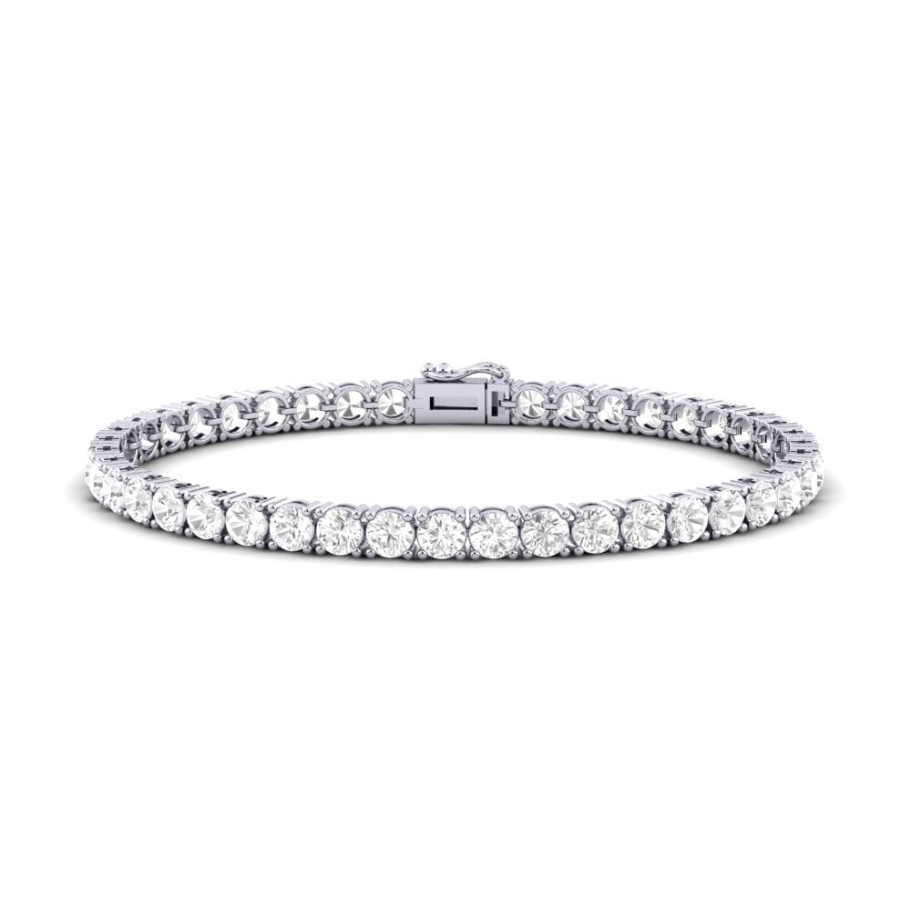 18ct White Gold White sapphire Men's Bracelet Szymon 4.5 mm