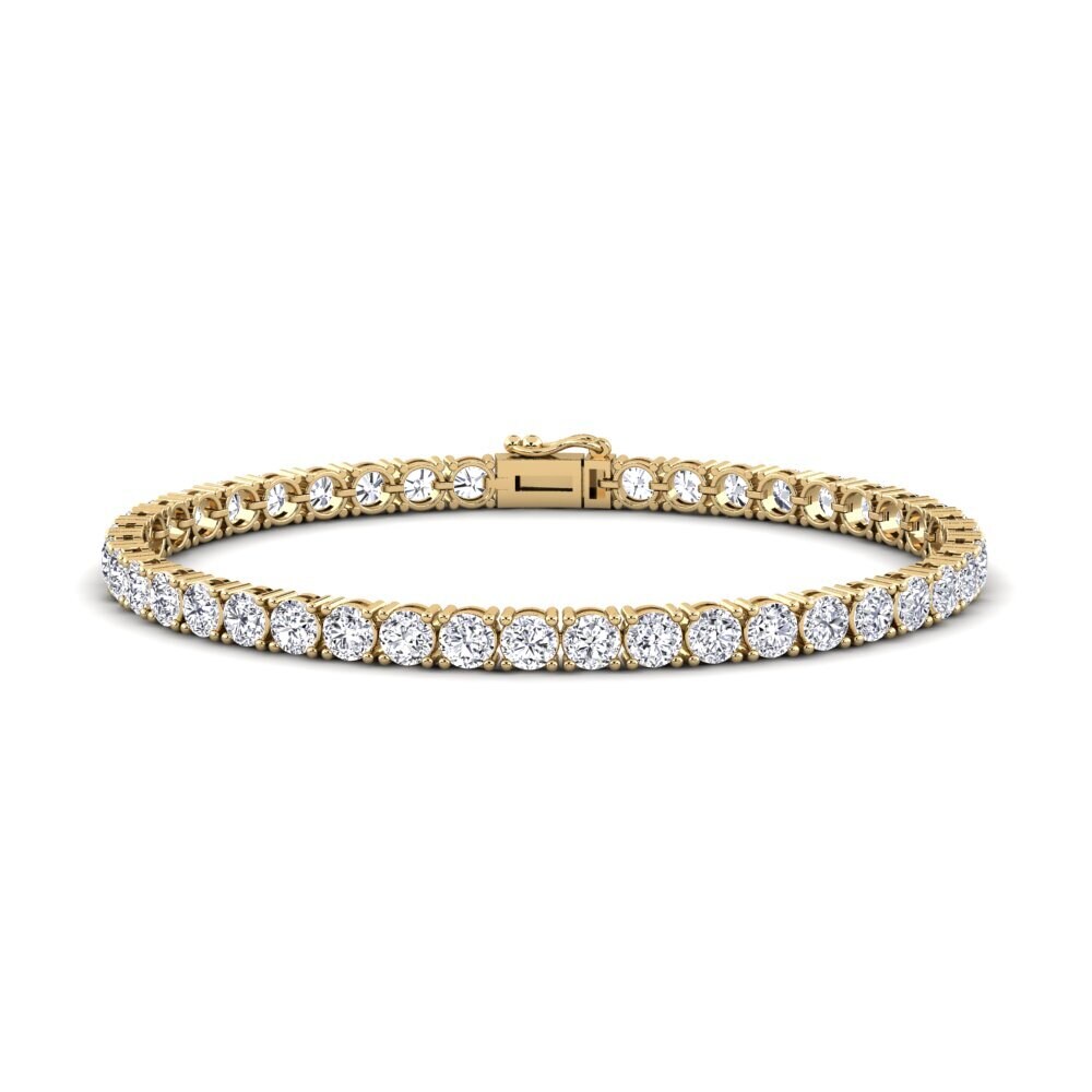 18ct Yellow Gold Lab Grown Diamond Men's Bracelet Szymon 4.5 mm