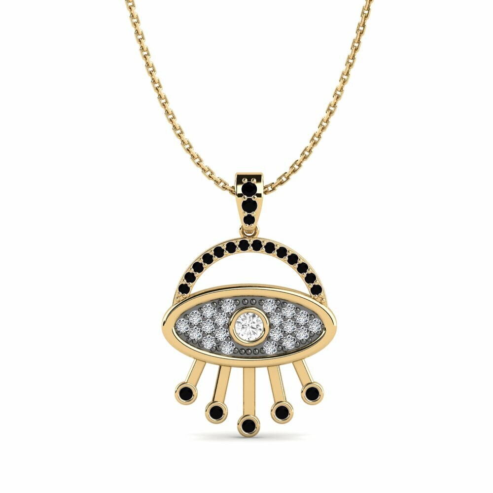 14k Oro Amarillo Colgante de Mujer Ambizioso