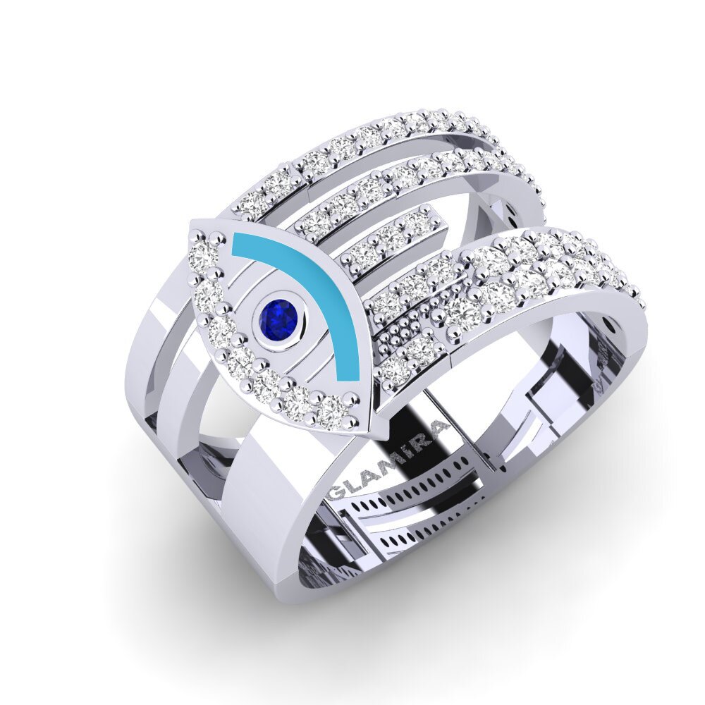 Plata 925 Zafiro Anillo Disgleirio