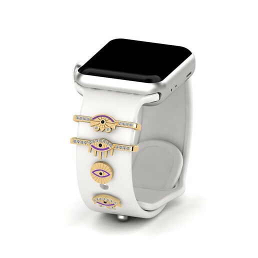Phụ kiện Apple Watch® Distira - SET Vàng 585 & Đá Onyx Đen & Đá Swarovski