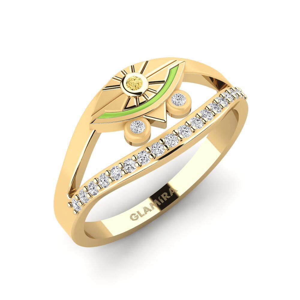 Diamante Amarillo Anillo Dotote