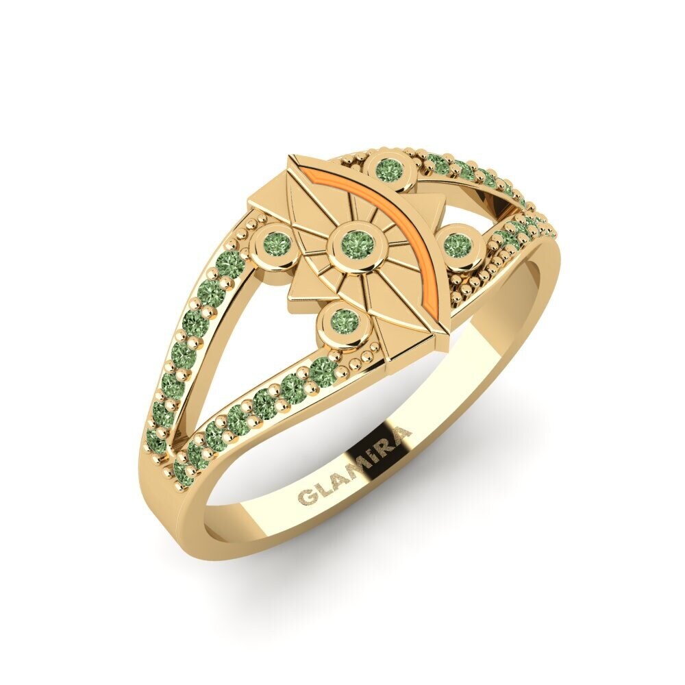 Green Diamond Ring Elegancki