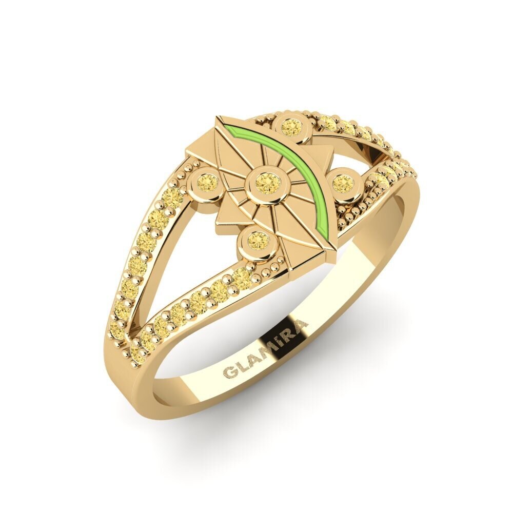 Diamante Amarillo Anillo Elegancki