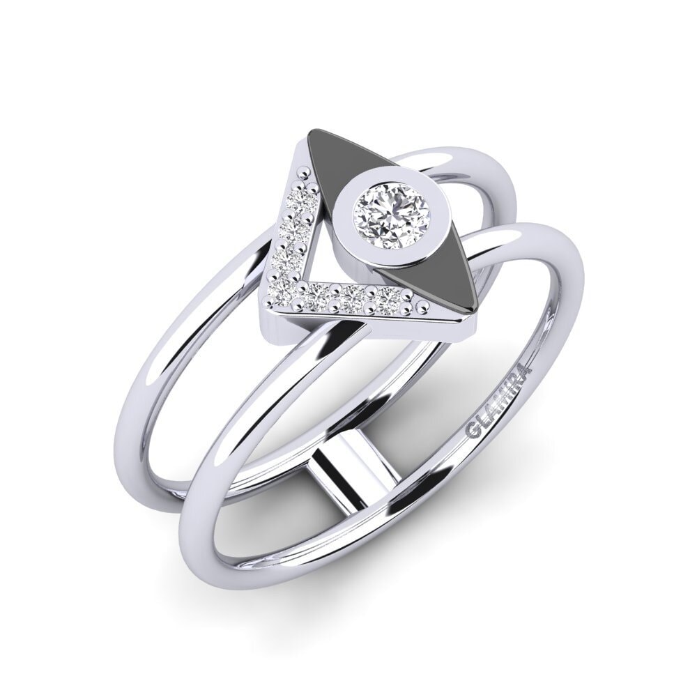 Paladio 950 Diamante Anillo Eyelash