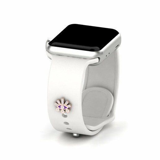 Phụ kiện Apple Watch® Farnakia - C Vàng Hồng 750 & Đá Sapphire Trắng