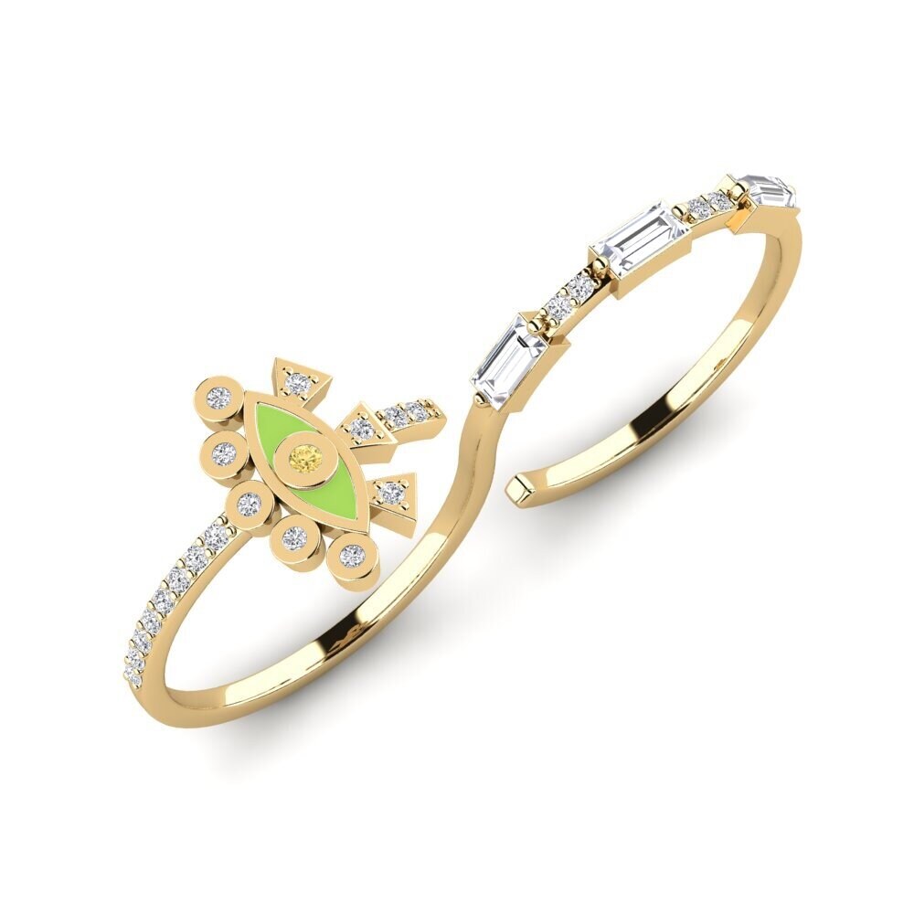Diamante Amarillo Anillo Galatia