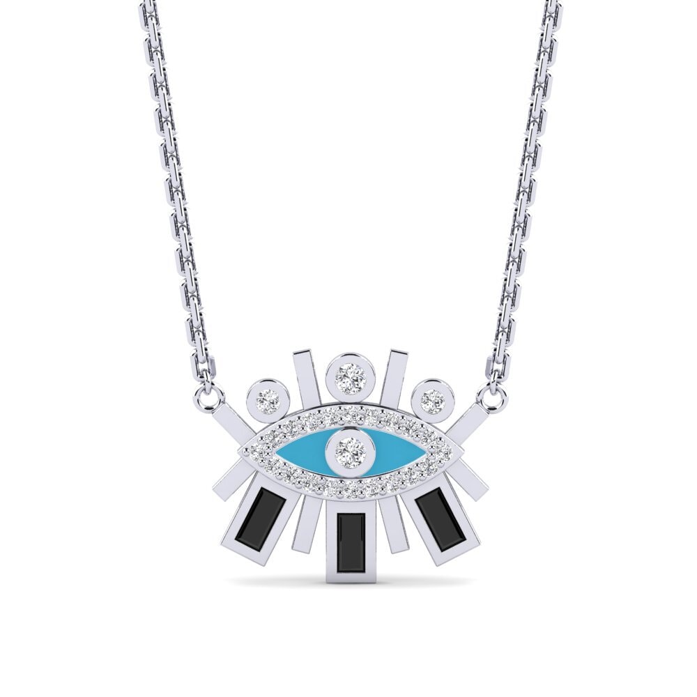Plata 925 Diamante Negro Collar de Mujer Galien