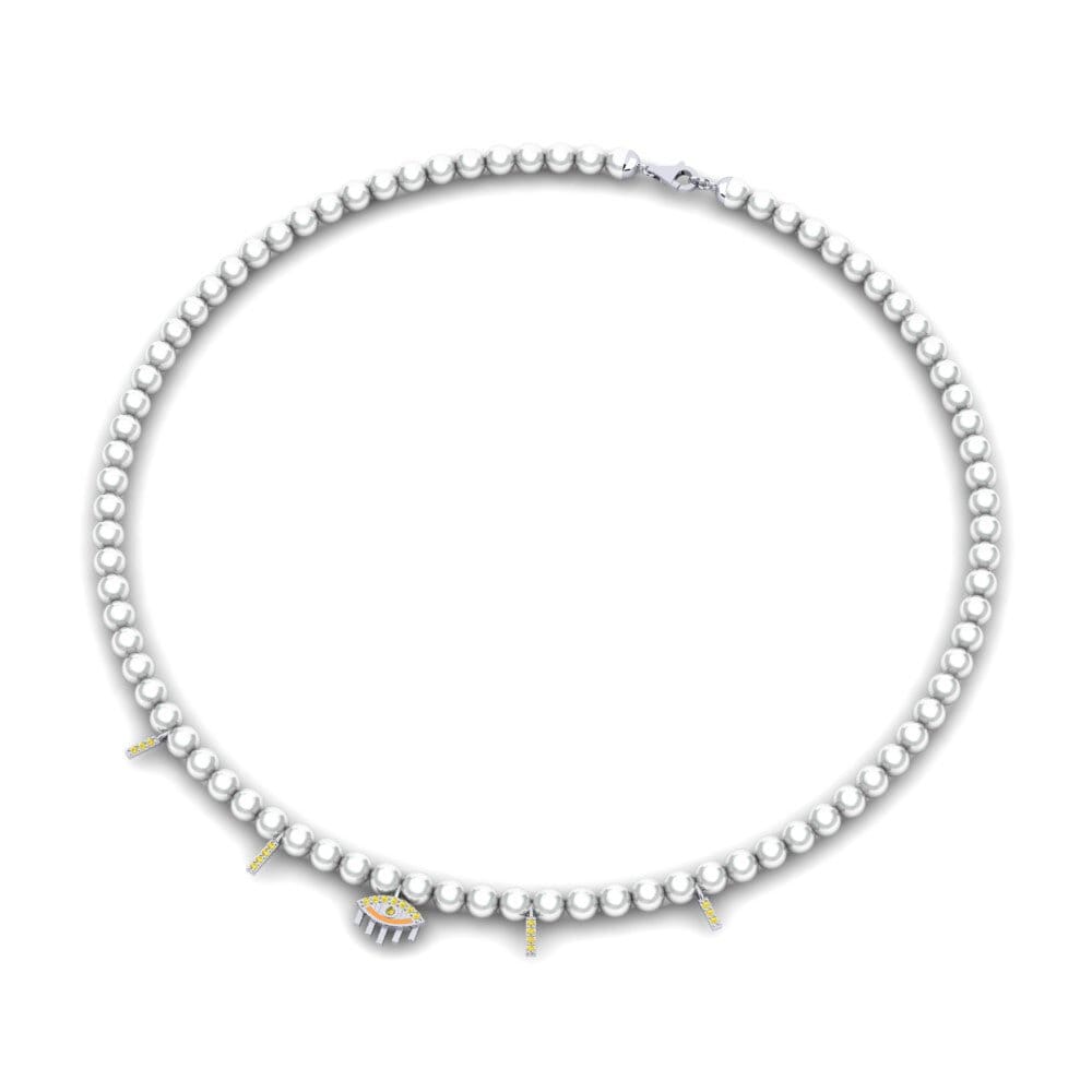 Plata 925 Zafiro amarillo Collar Garkuwa