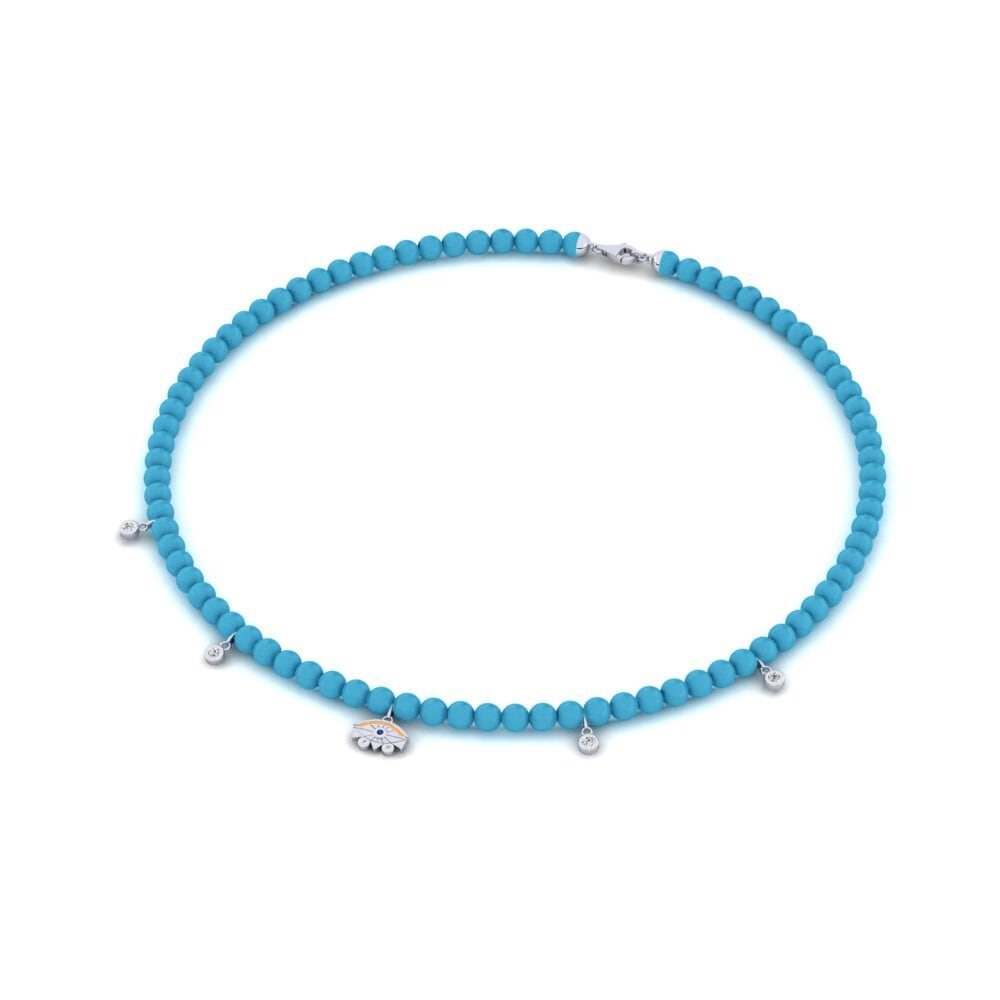 Plata 925 Circonita Azul Oscuro Collar Ikhaka