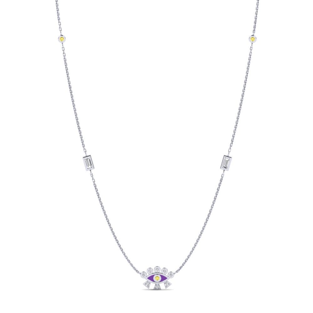 Plata 925 Zafiro amarillo Collar de Mujer Laodike