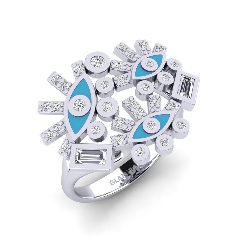 Paladio 950 Diamante Anillo Magnesia