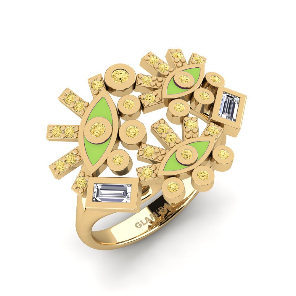 Diamante Amarillo Anillo Magnesia