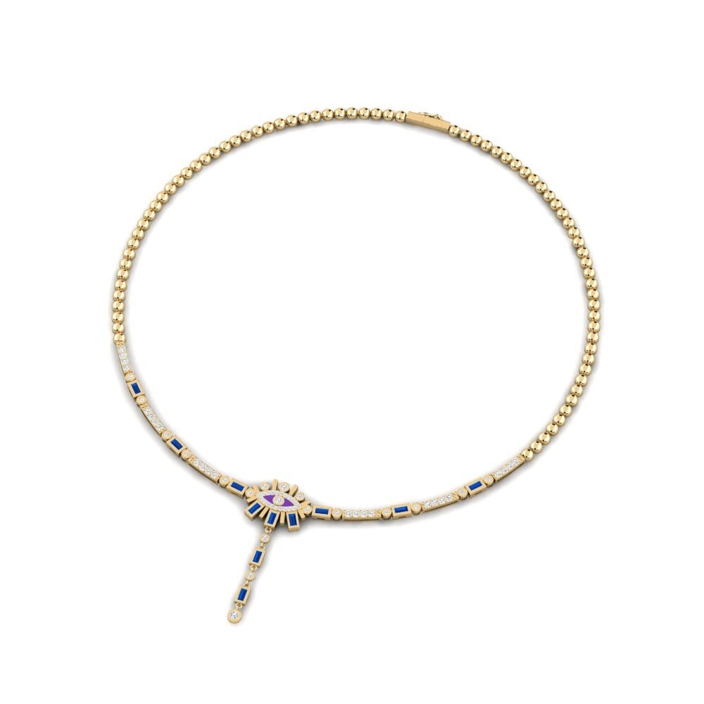 Circonita Azul Oscuro Collar Midas