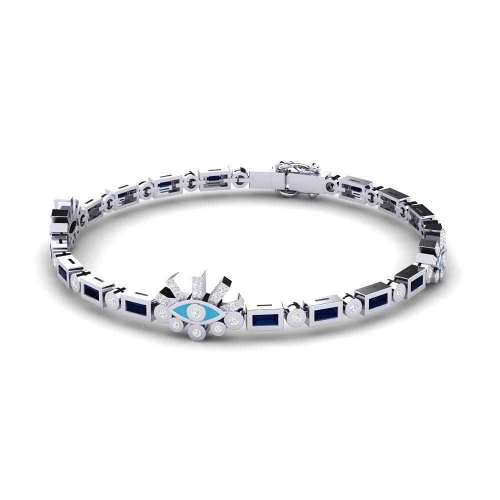 Plata 925 Zafiro Pulsera de Mujer Parha