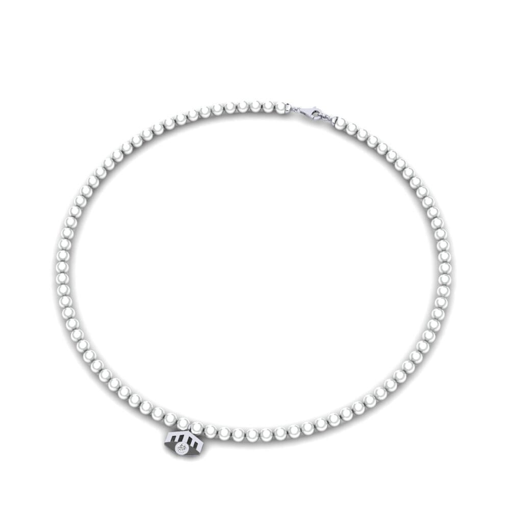 Paladio 950 Diamante Collar Pearlcoral