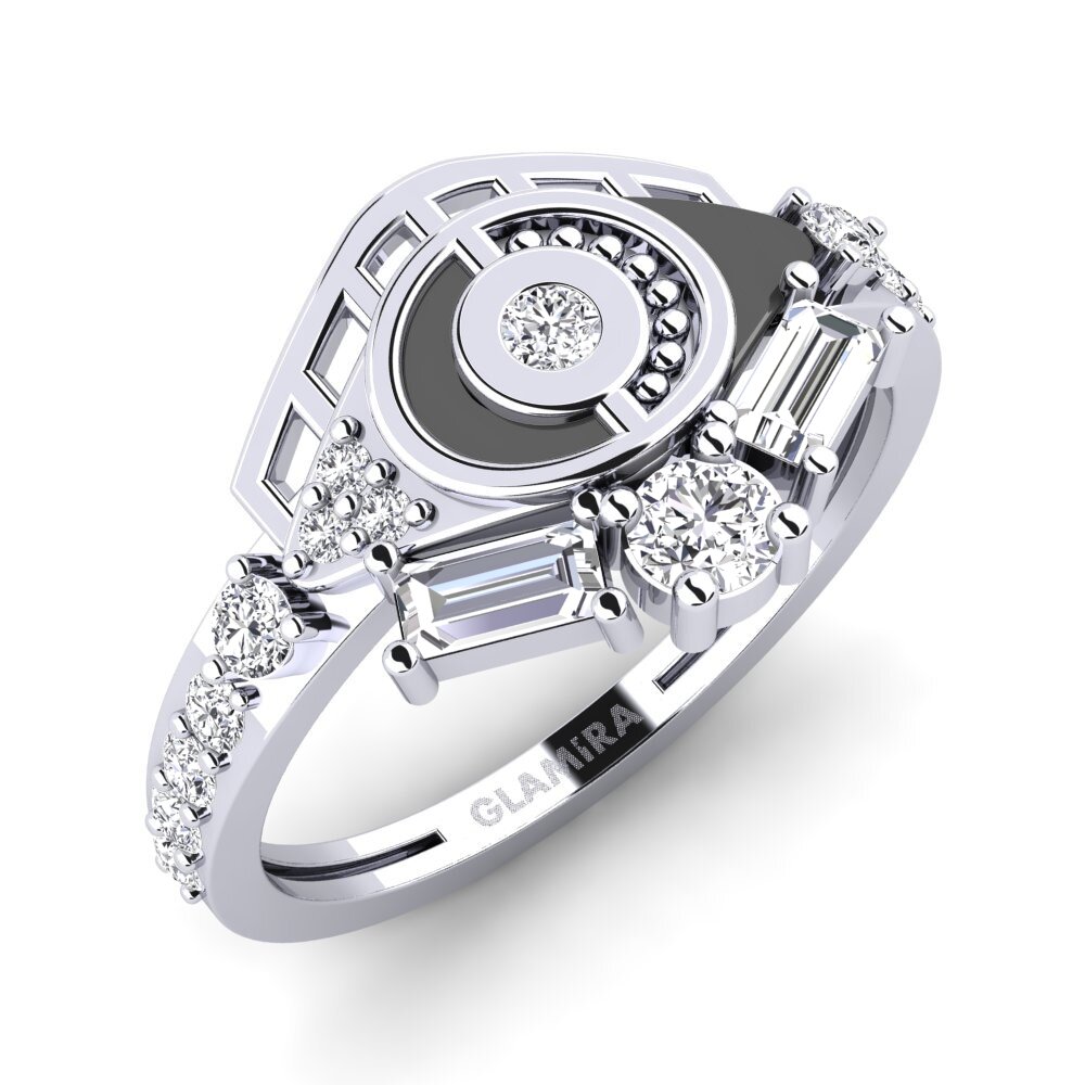 Paladio 950 Diamante Anillo Poetico