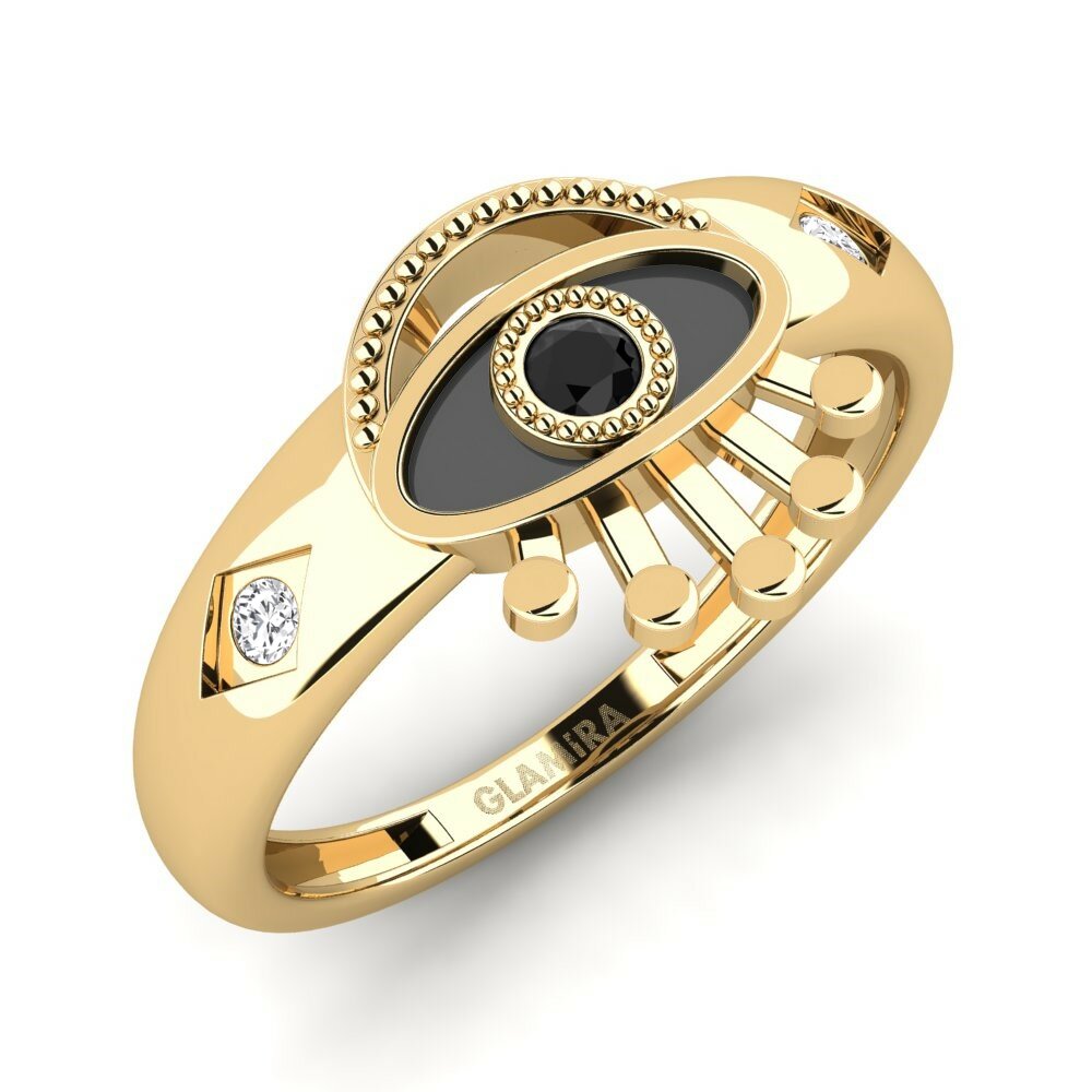 14k Oro Amarillo Anillo Querer