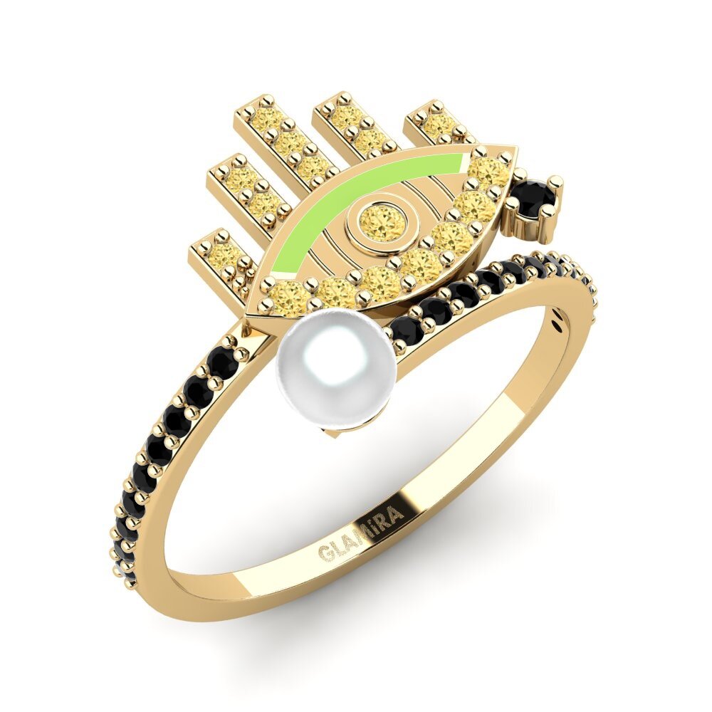 Diamante Amarillo Anillo Ragyog