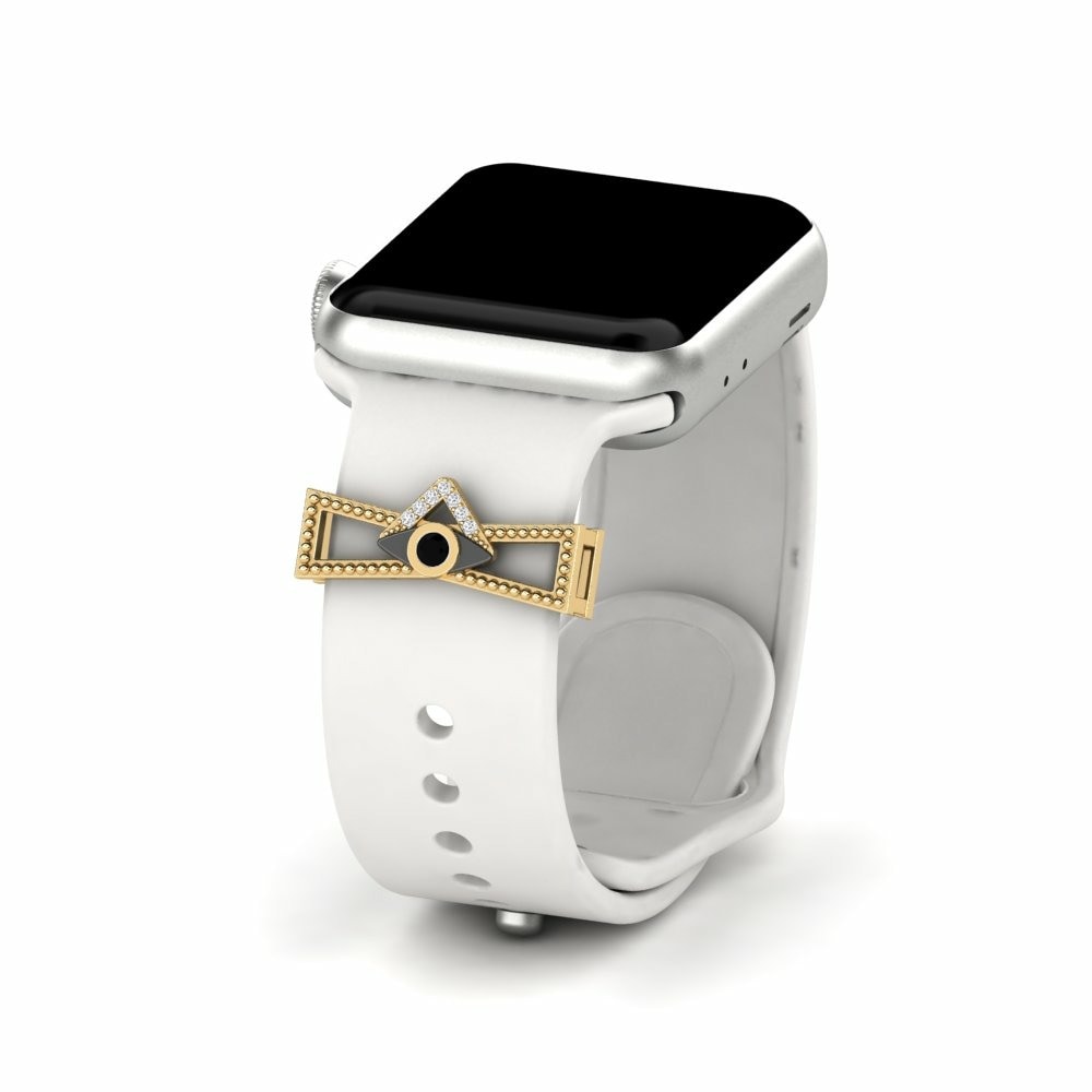Accesorios para Apple Watch® Rovesciare 585 Oro Amarillo con Rodio Negro Zafiro negro