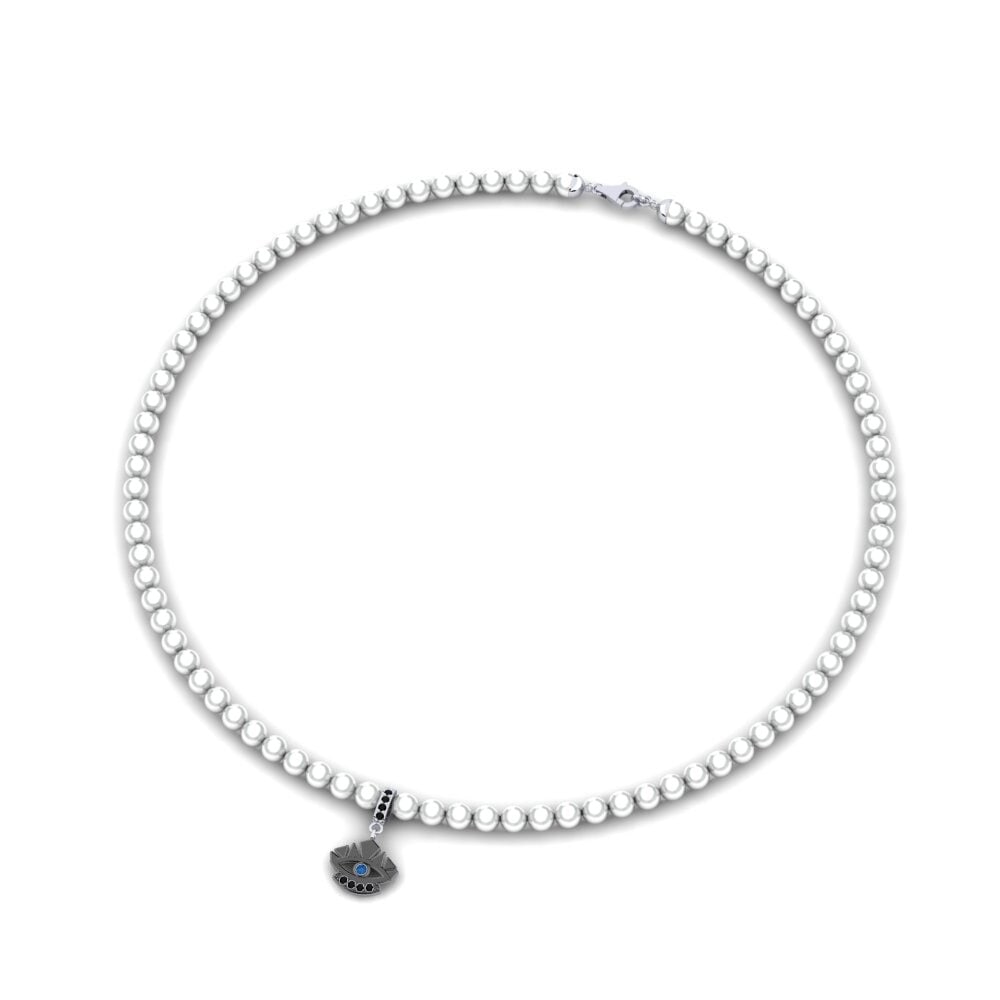 Plata 925 Circonita Azul Oscuro Collar Tesifa