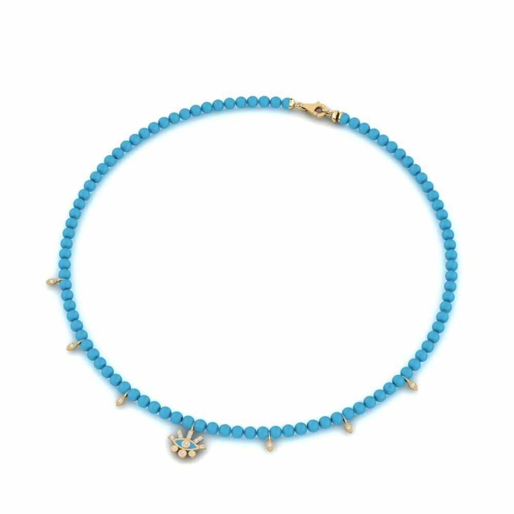 14k Oro Amarillo Collar Turru