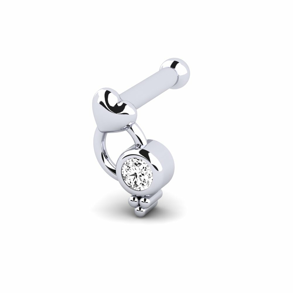 18k White Gold Nose Pin Acion