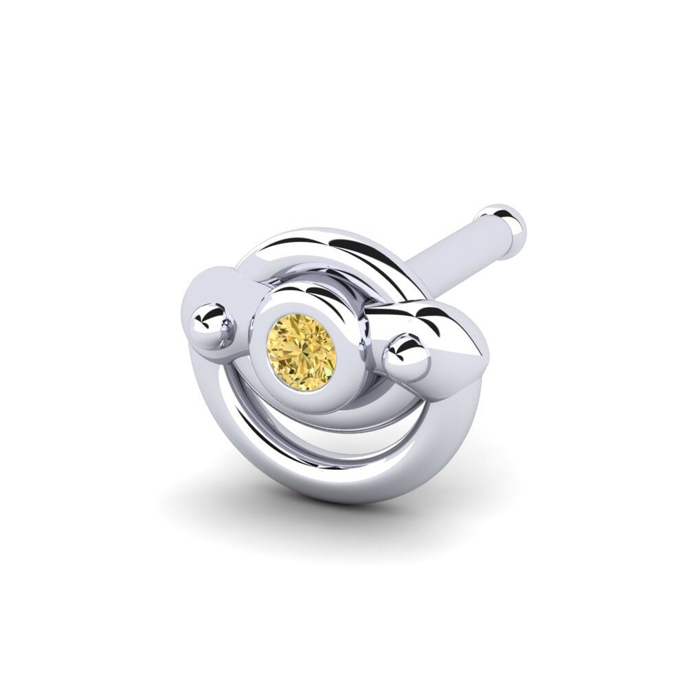 Yellow Diamond Nose Pin Csculer