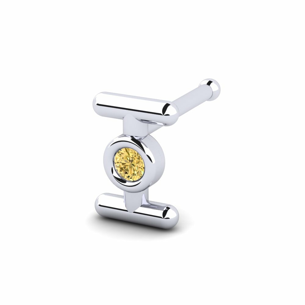 Gele Diamant Neus Pin Gryse