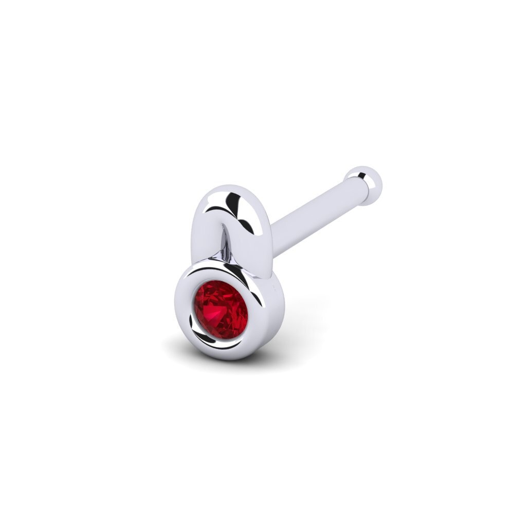 Zircone Rouge Piercing Nez Hart