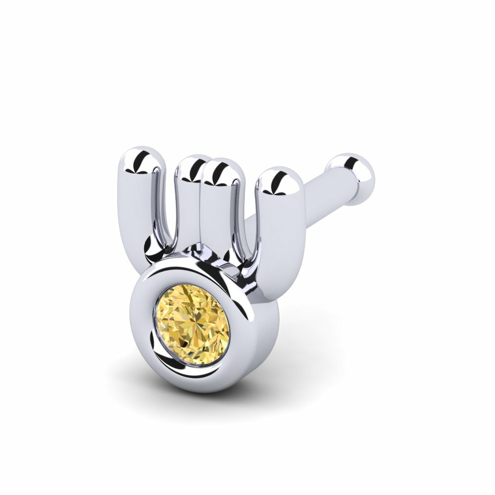Gele Diamant Neus Pin Rount