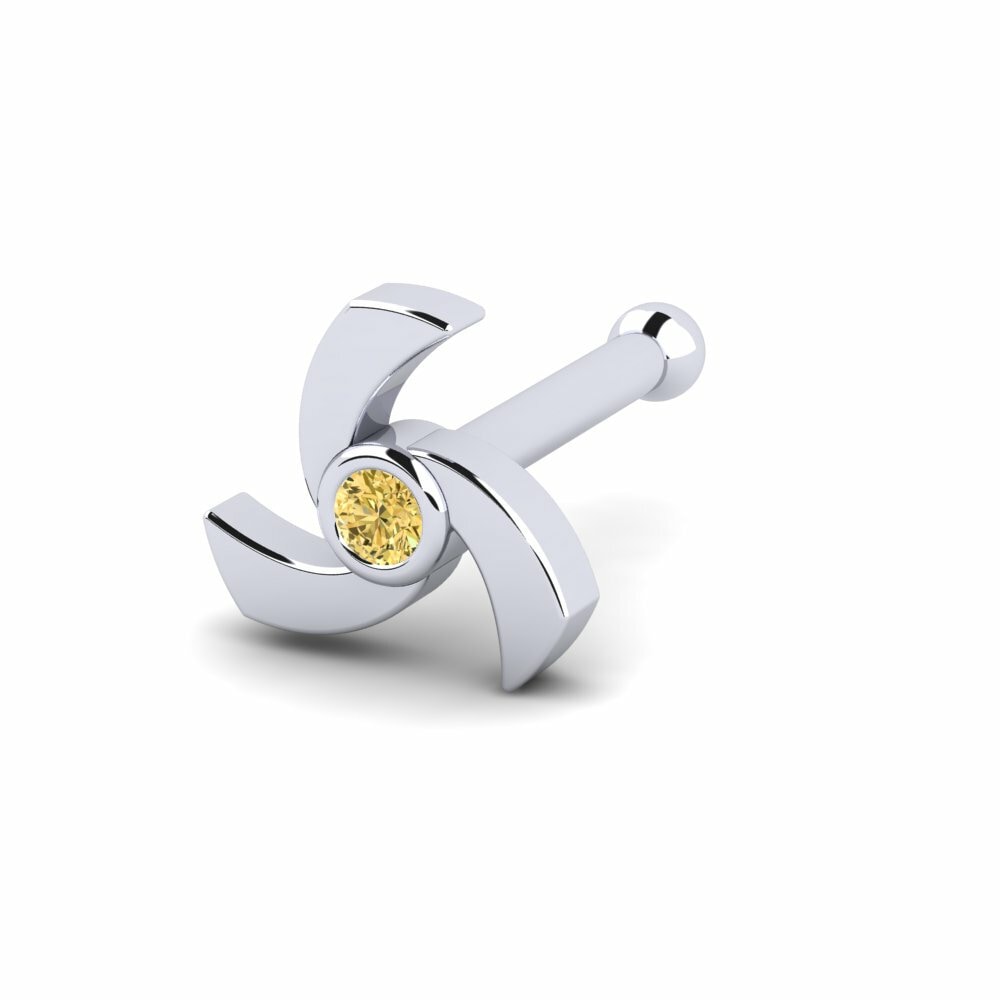 Gele Diamant Neus Pin Sebet