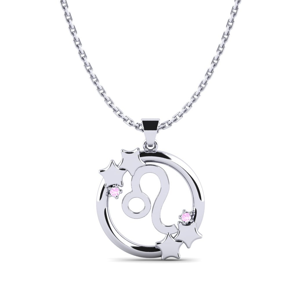 Pink Sapphire Women's Pendant Ellermas - Leo