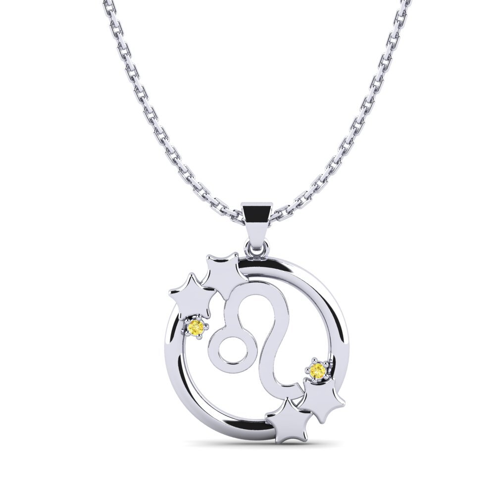 Yellow Sapphire Women's Pendant Ellermas - Leo