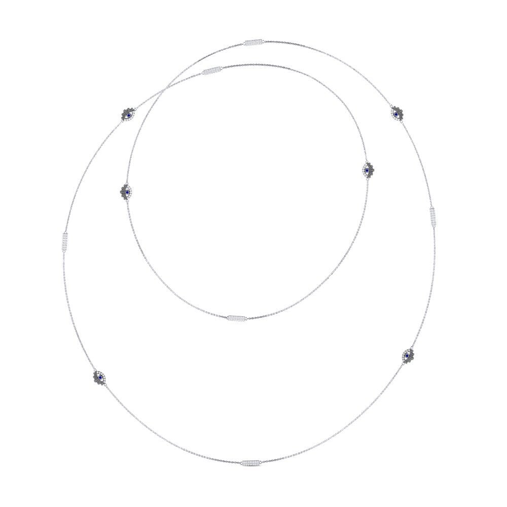 Plata 925 Zafiro Collar de Mujer Abarona