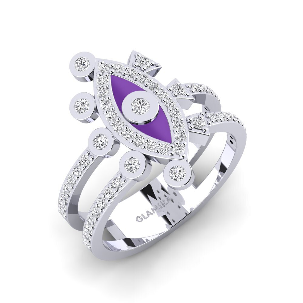 Paladio 950 Diamante Anillo Akroenos