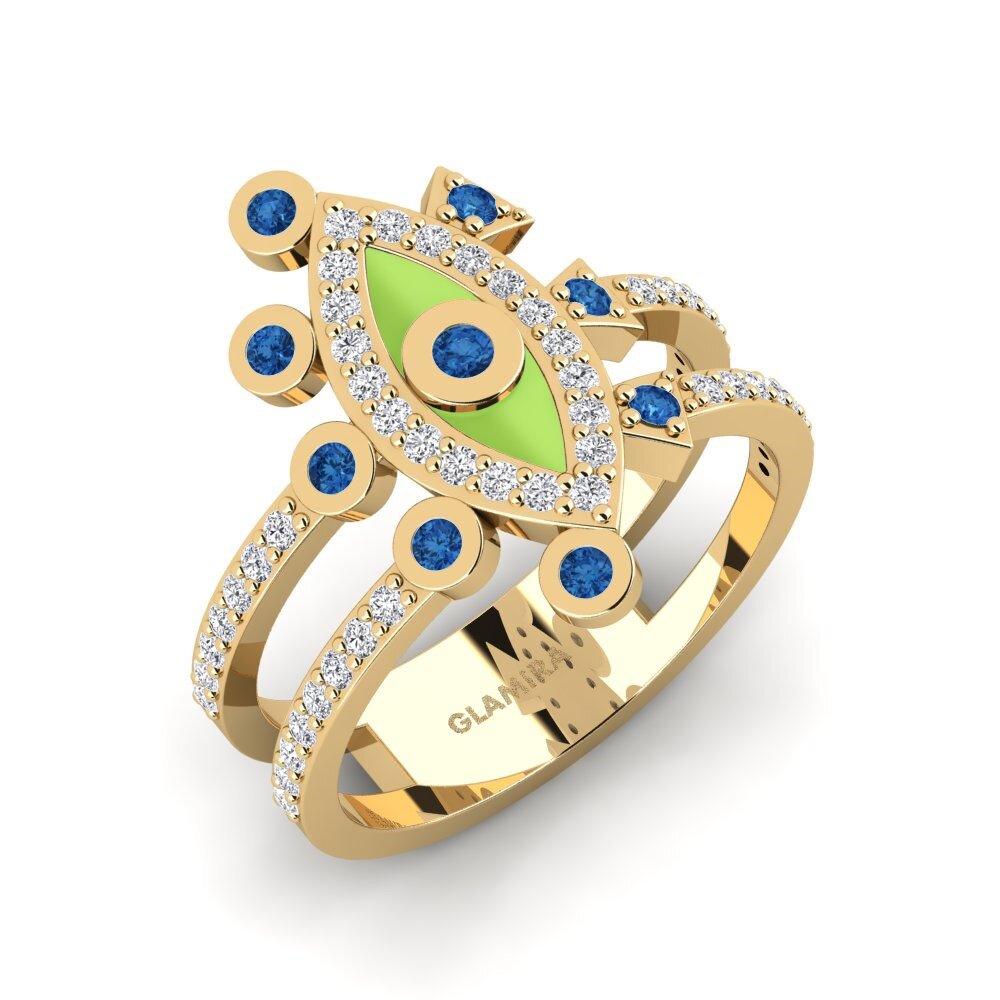 Circonita Azul Oscuro Anillo Akroenos