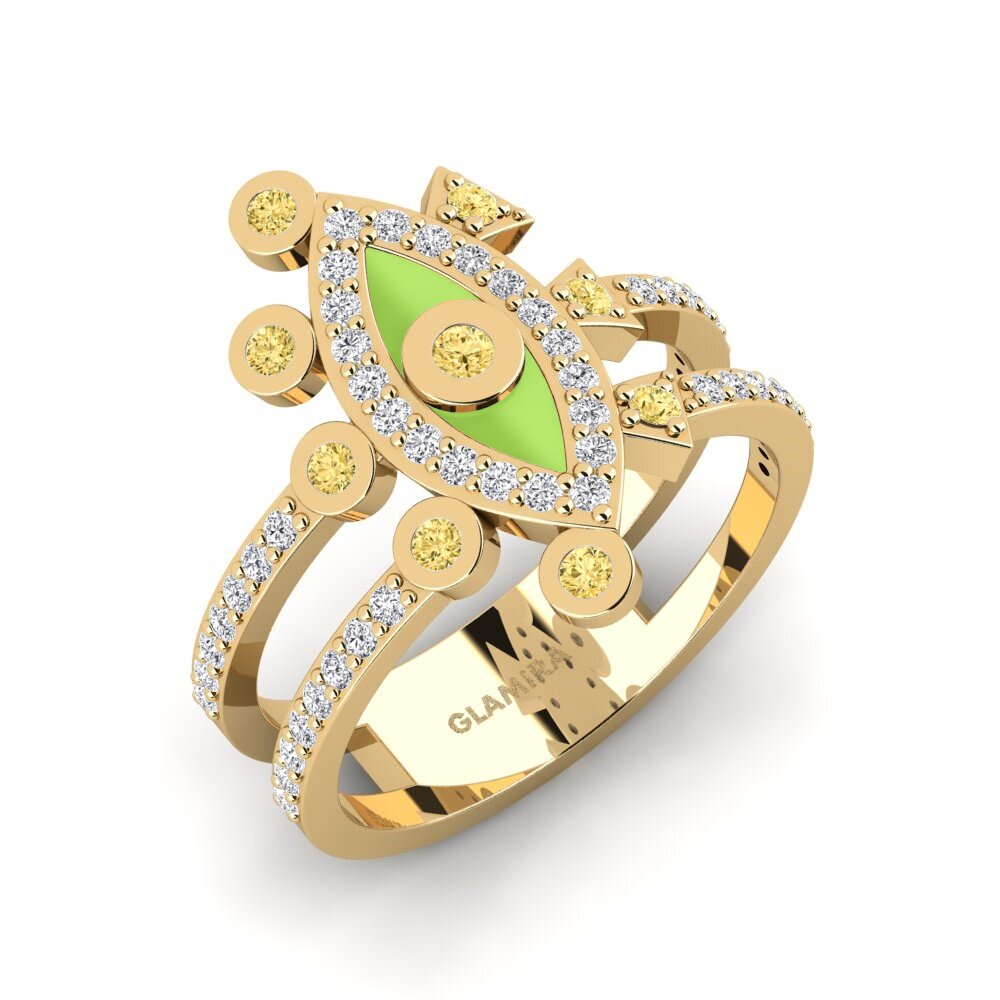 Diamante Amarillo Anillo Akroenos