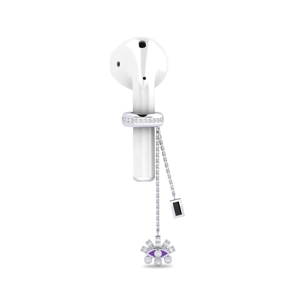 9ct White Gold Black Onyx Airpods® Alabanda
