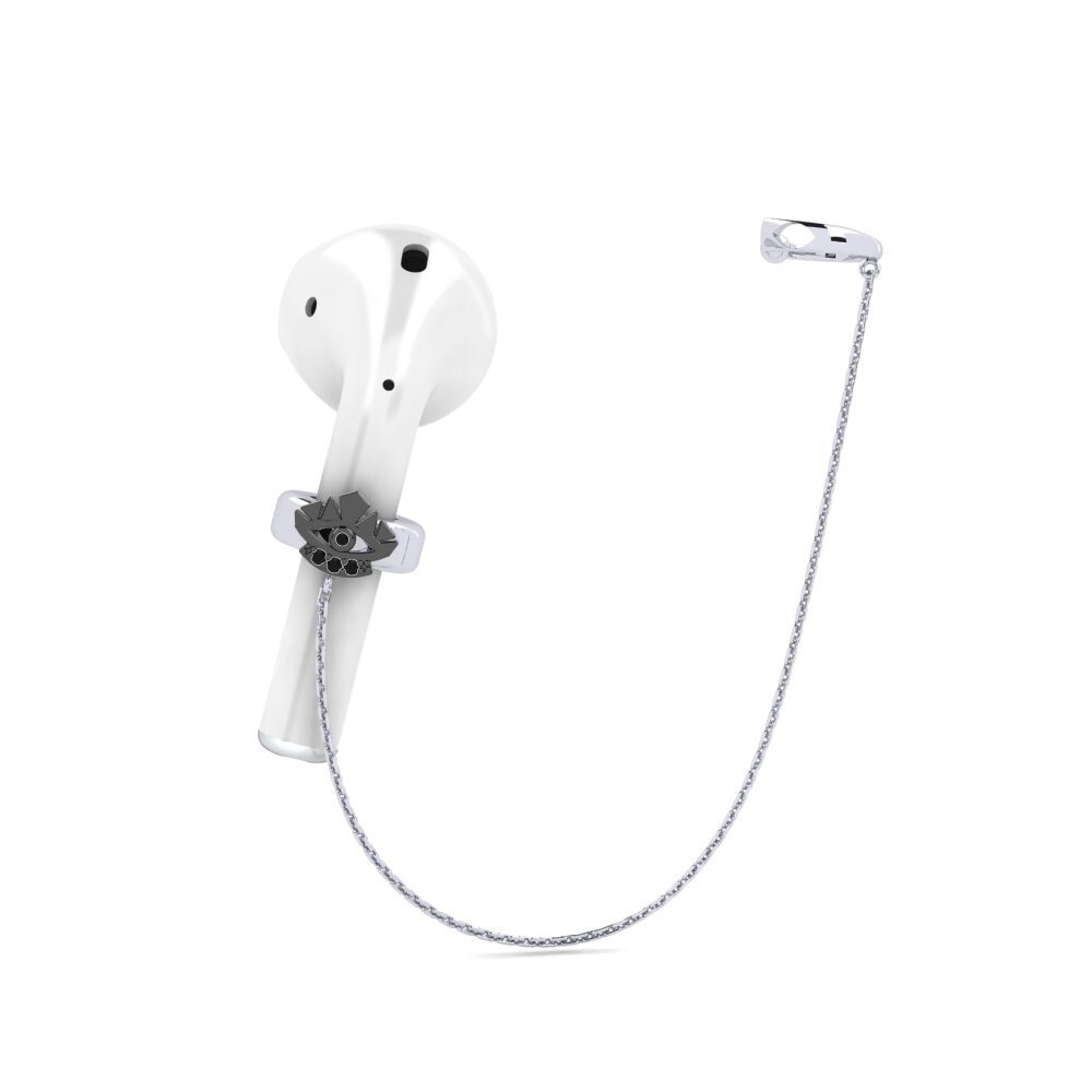 9ct White Gold Black Onyx Airpods® Amarols