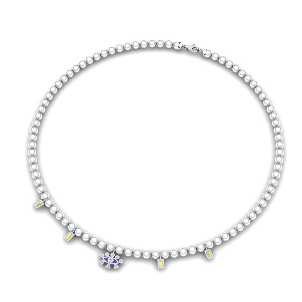 Plata 925 Zafiro amarillo Collar Atarneus