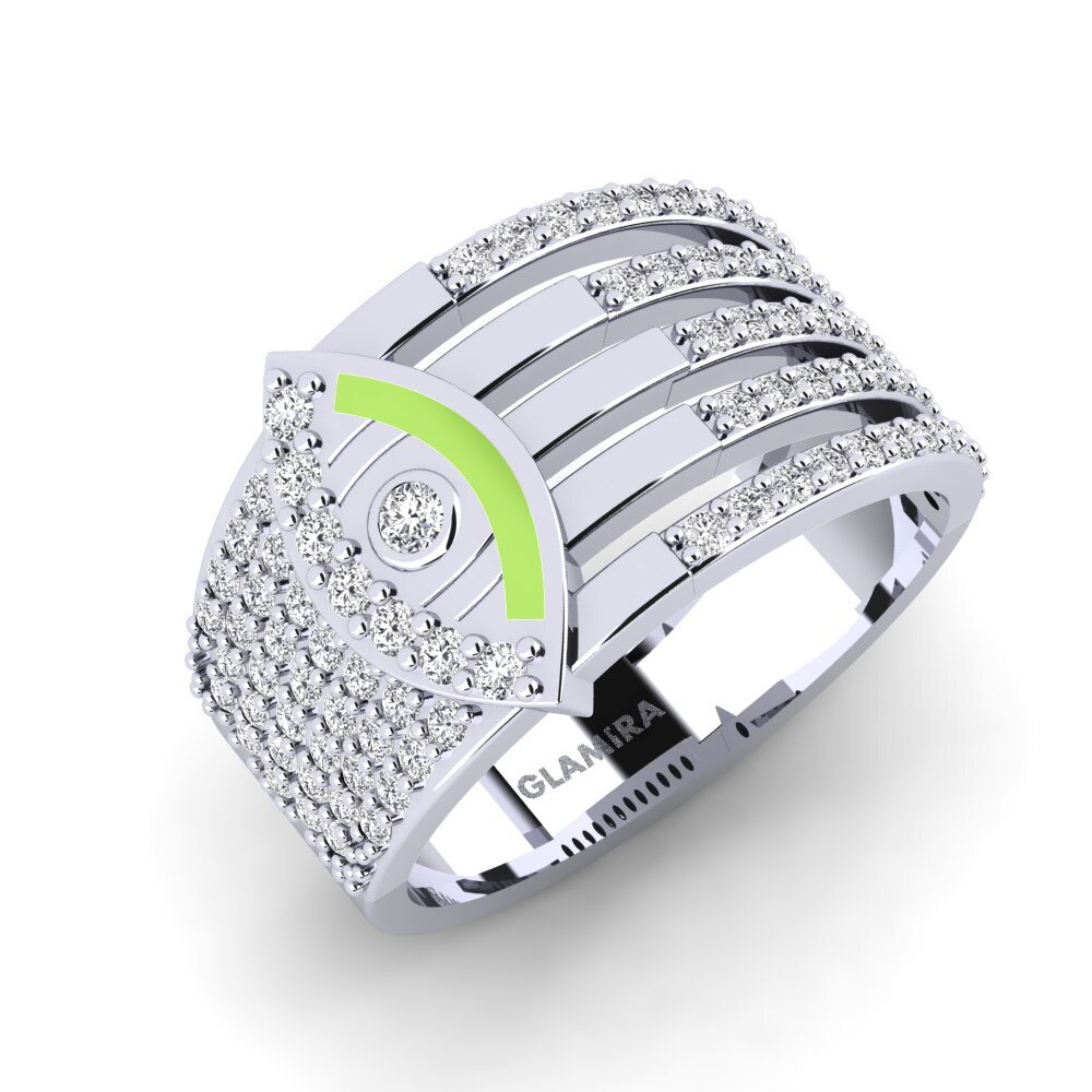 Paladio 950 Diamante Anillo Bersinar