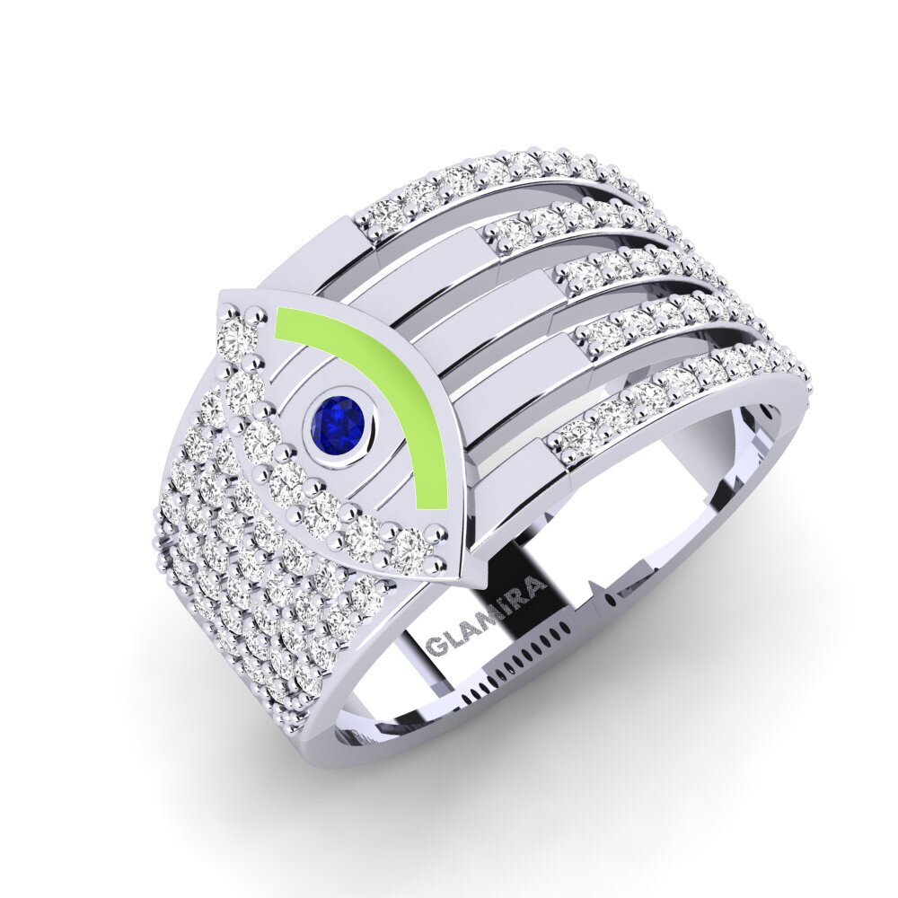 Plata 925 Zafiro Anillo Bersinar