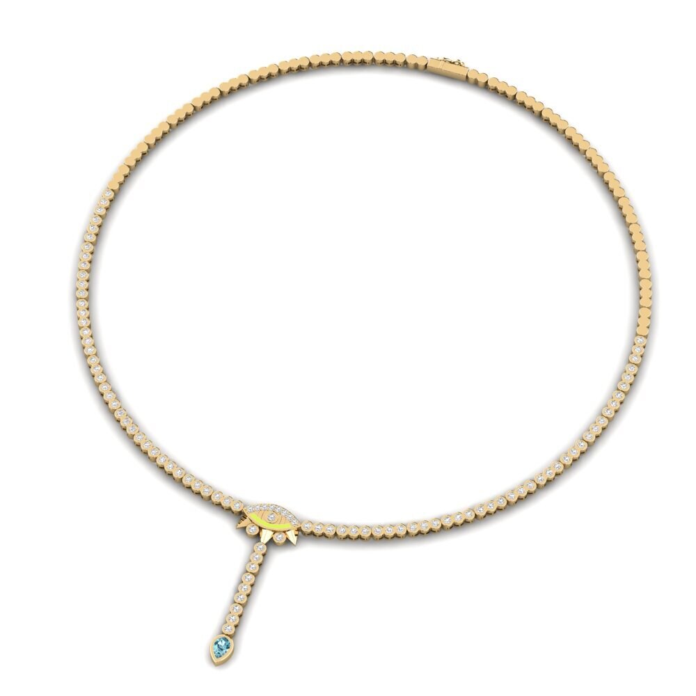 Blue Zircon Collier Brilhar