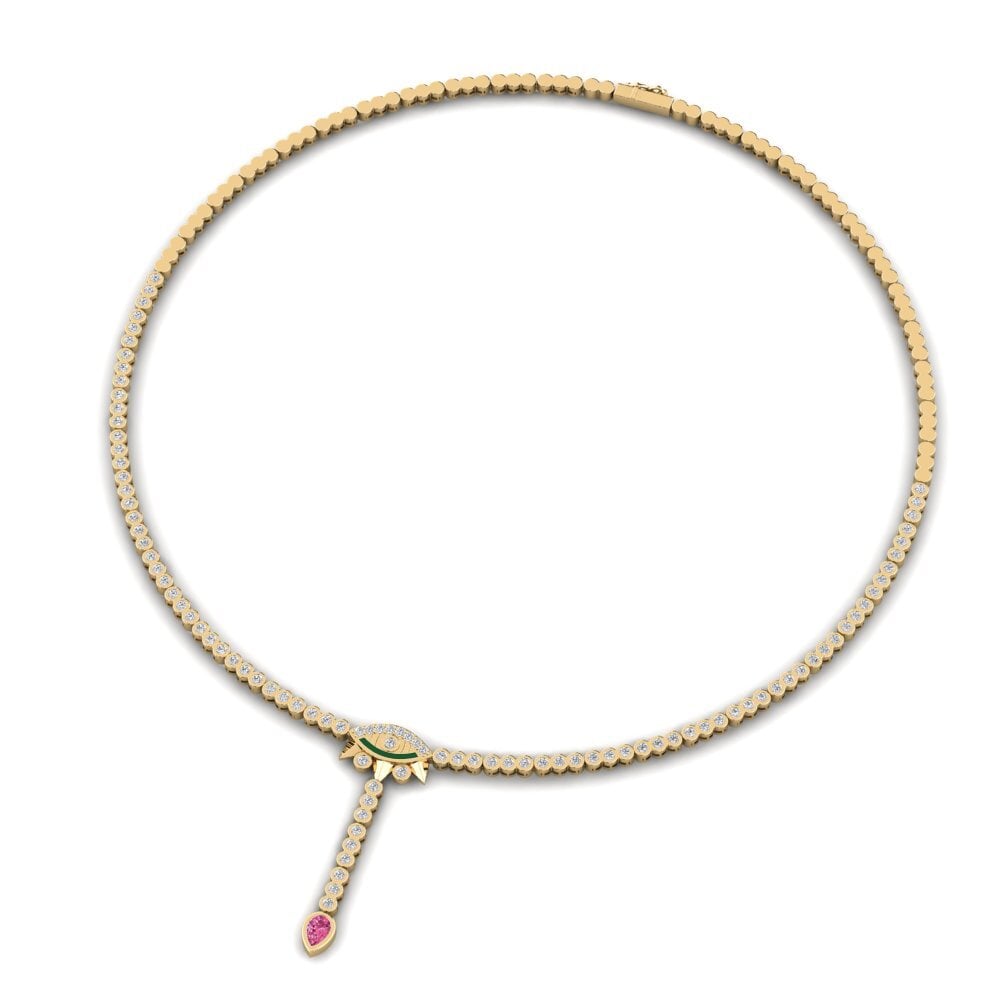 Pink Tourmaline Collier Brilhar
