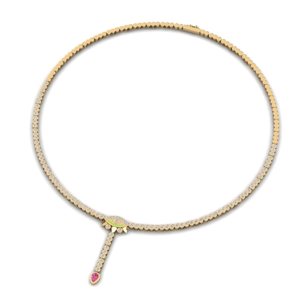Pink Tourmaline Collier Brilhar