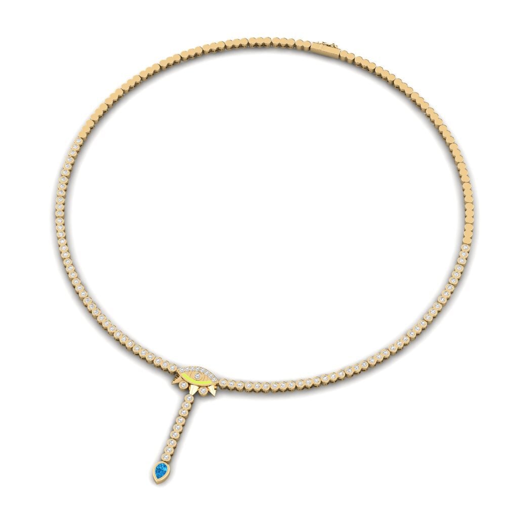 Blue Topaz Collier Brilhar